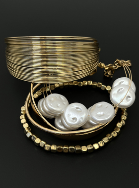 Vintage古着 Golden Bohemian bracelet set手镯套装