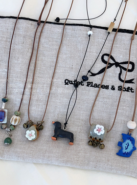 捧猫家~禅意陶瓷编绳项链