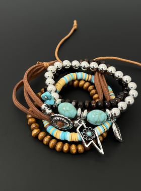 Vintage古着 Bohemian medieval bracelet set手链套装
