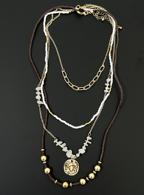Vintage古着 Bohemia wears a coin portrait necklace项链