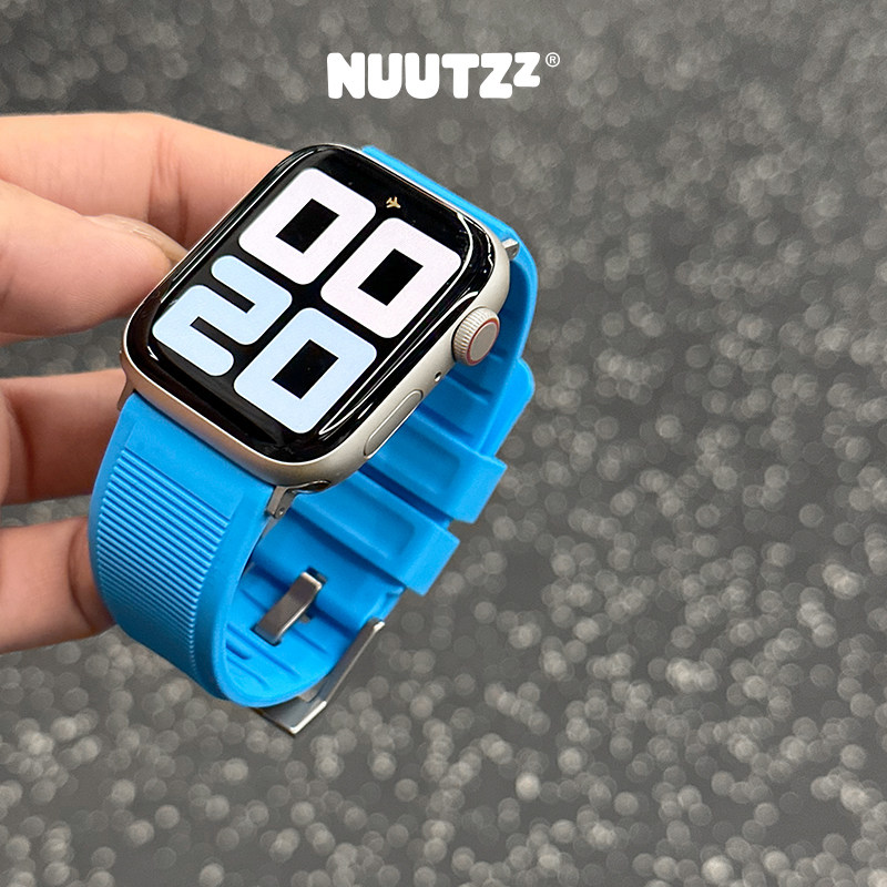Nuutzz适用iwatch10表带s11苹果S9手表applewatch硅胶表带S10男女通用新款腕带透气SE高级感夏季ultra运动SE