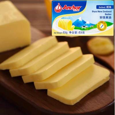 安佳咸味黄油454克新西兰进口涂抹面包港式菠萝油煎牛排动物黄油