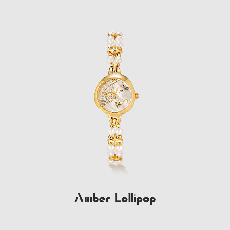 Amber Lollipop珍珠手表轻奢小众高级石英腕表2026新款生日礼物