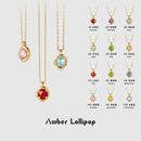 Amber Lollipop生辰石项链宝石吊坠锁骨链高级感轻奢小众生日礼物