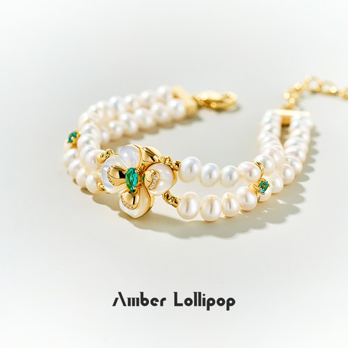 AmberLollipop双层珍珠手链女款