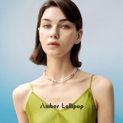 Amber Lollipop巴洛克珍珠项链女轻奢小众颈链双层叠戴生日礼物