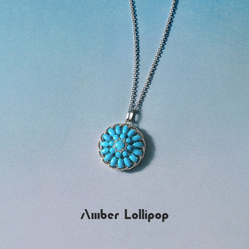 Amber Lollipop绿松石项链轻奢高级吊坠小众颈链2026年新款锁骨链