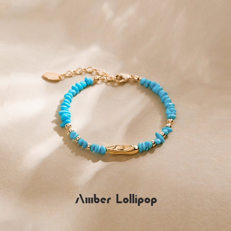 AmberLollipop天然绿松石金手串