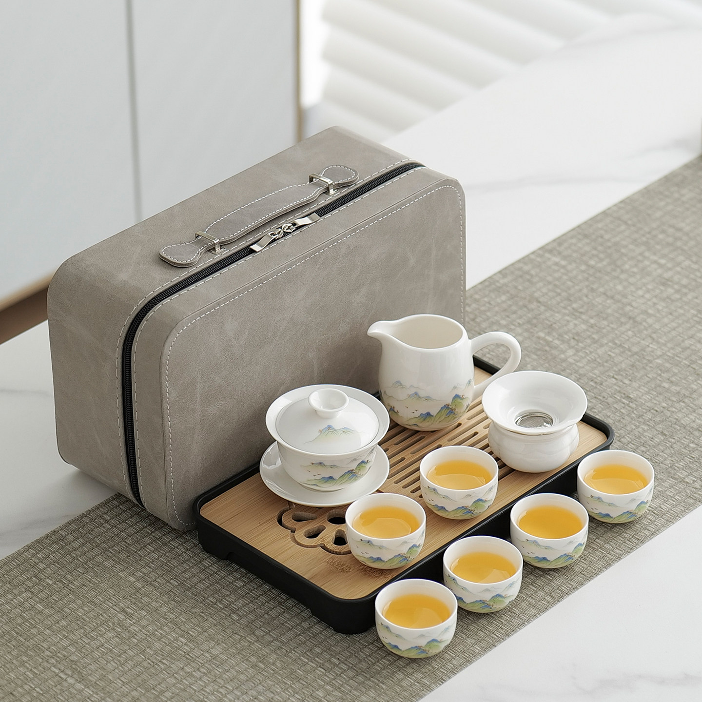 陶瓷功夫茶具套装家用2025新款办公室喝茶泡茶盖碗茶壶茶杯子整套