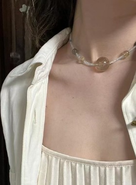 中式时尚复古小众甜美猫眼石百搭