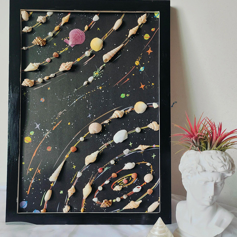 现代潮流仿贝壳客厅装饰画小王子星球沙发背景挂画餐厅桌边柜摆画