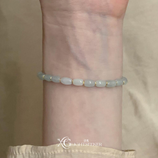 新中式 仿和田玉串珠手链夏日清冷感气质显白百搭气质叠戴手饰手串