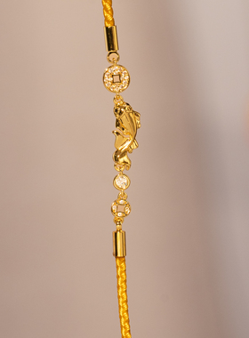 新中式拉丝金鱼锦鲤钱币轻奢气质