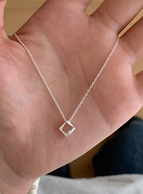 方块仿点钻几何项链轻奢百搭简约