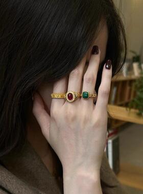 中古vintager红宝石戒指轻奢独特