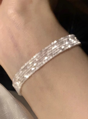 波光粼粼手链缎面古董珠手串精致