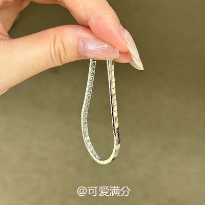清冷感银色小方块手链女气质大气