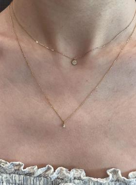 日系极简风水滴项链女款叠戴2025新款锁骨链轻奢小众设计极细颈链