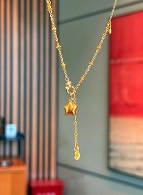 金色折纸星星项链小众简约高级感