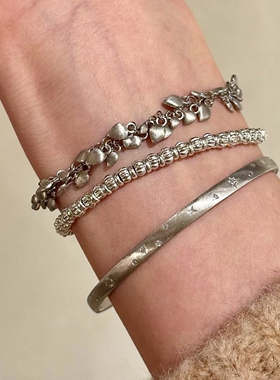 银色拉丝麦穗南瓜手串清冷感精致