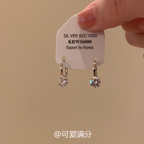 冷淡风爆闪锆石耳环简约高级轻奢