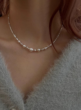 满天星仿珍珠项链秋冬毛衣链气质