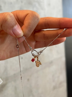 可爱小熊软糖吊坠跑环项链高级感