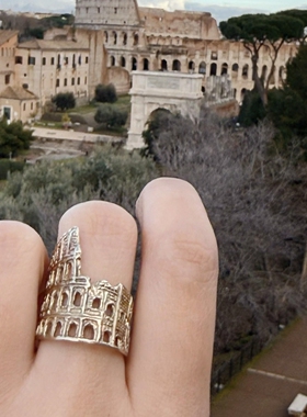 Vintage古罗马斗兽场纪念日戒指