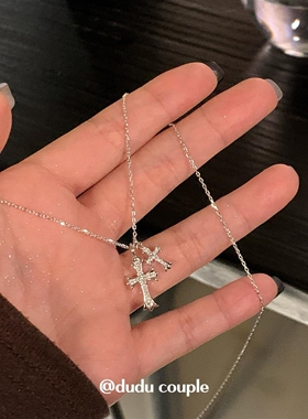 双十字架项链甜酷辣妹风高级感女