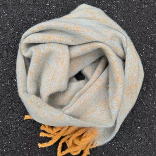 超软糯 女韩系氛围感保暖围脖护颈高级感毛绒披肩 薄荷绿围巾冬季