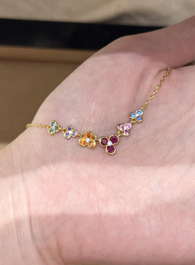 莫奈花园多巴胺彩色花朵手链温柔