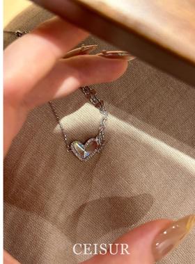 冷淡风镭射炫彩爱心手链小众设计