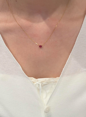 椭圆mini红豆项链极简风小众百搭