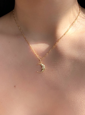 波西米亚度假风星芒之月吊坠项链