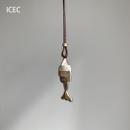 中古vinage冷淡风拼接小鱼吊坠项链小众设计感精致长款 秋冬毛衣链