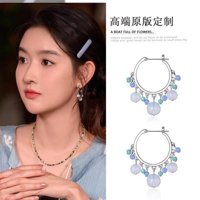 地球超新鲜王玉雯同款串珠耳环女