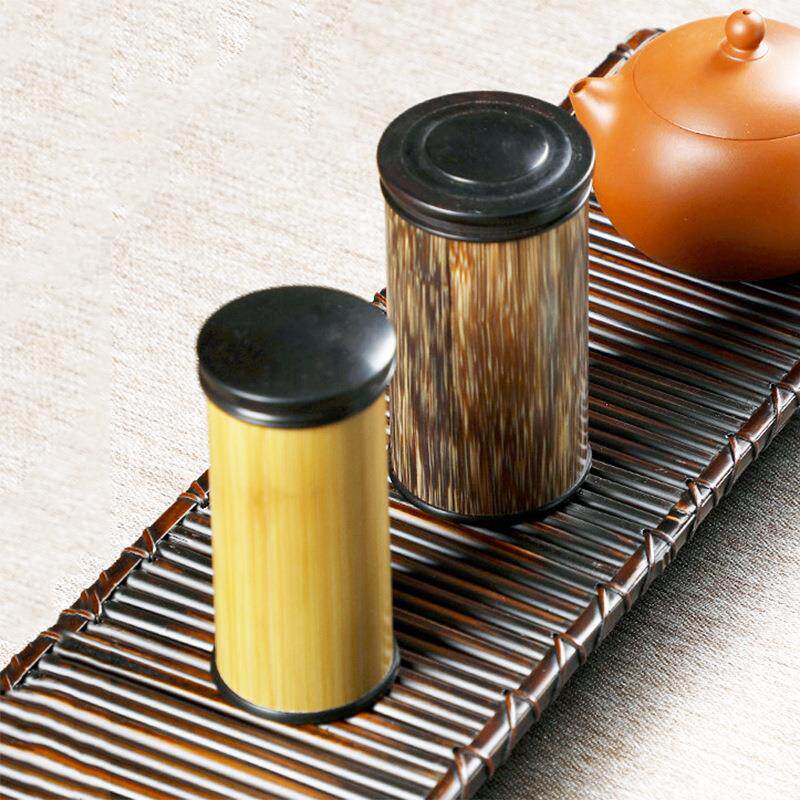 竹制茶叶罐旅行随身梅妃斑竹茶叶筒便携金丝老玉竹黑禅密封茶叶盒