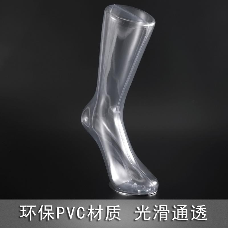 男女磁铁脚模特道具短袜中筒袜模PVC透明脚模倒立袜子展示脚模型