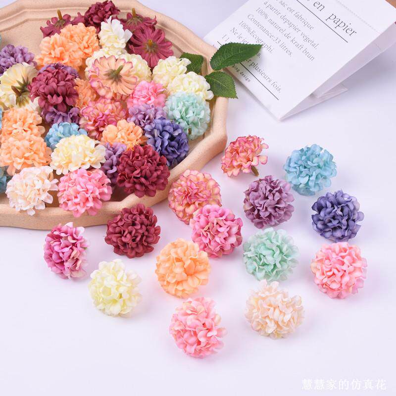 仿真花糖果球绣球花头绢花假花diy手工材料婚庆婚礼家居客厅装饰