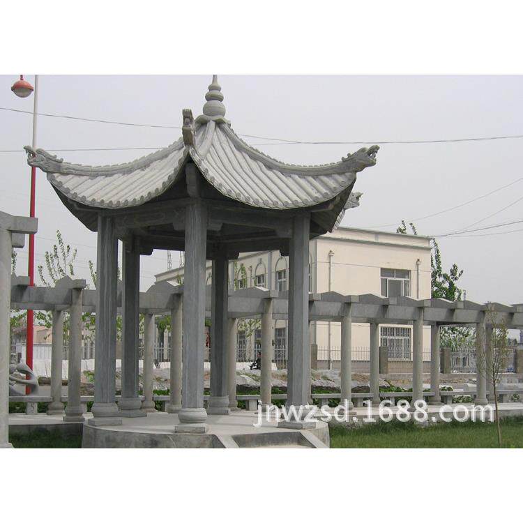 村庄广场石头亭图片 景区石造凉亭哪里卖 青石石料乘凉亭价钱