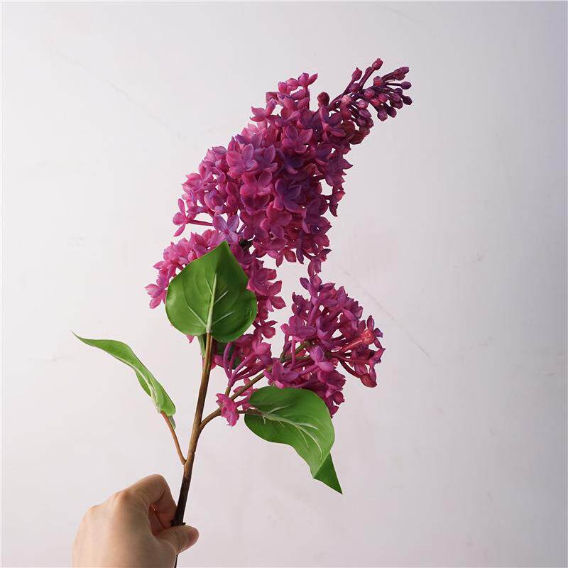 手感紫丁香拉力花仿真花客厅卧室装饰摆设花材油画风紫白色假花