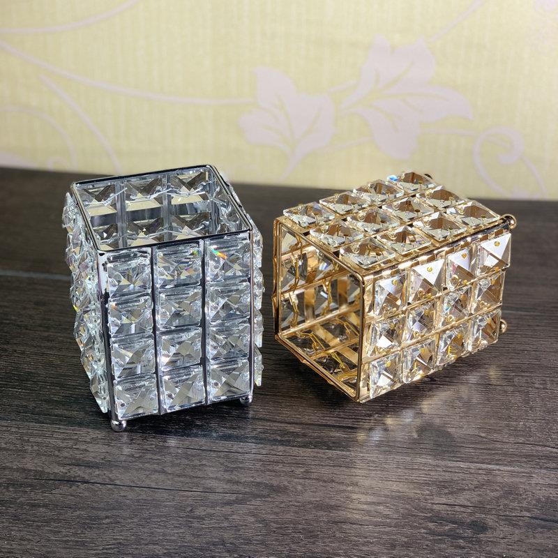 ins北欧水晶笔刷收纳筒桌面化妆刷收纳盒美甲工具整理架梳妆台笔