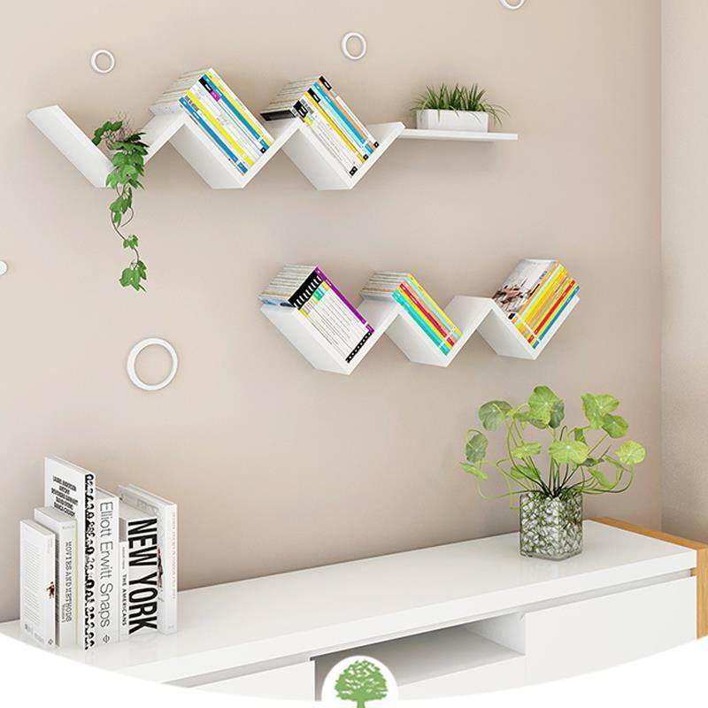 W型创意搁板隔板置物架装饰壁挂墙上支架书架收纳壁挂式极简