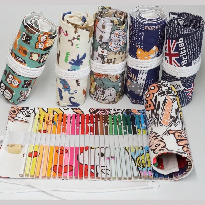 民族风笔帘笔袋小学生笔袋素描笔帘笔袋卷笔袋创意文具麻布