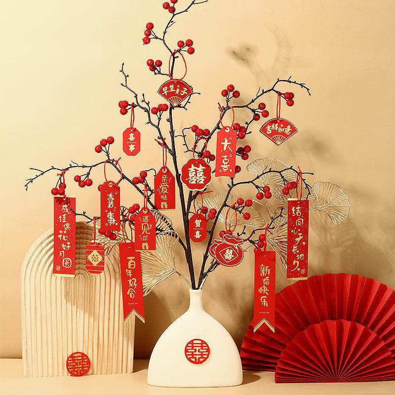 结婚礼冬青盆栽小摆件订婚场景布置婚房客厅喜瓶装饰备婚用品大全,节庆用品/礼品,陪嫁用品套装,淘宝优惠券,粉丝福利购,淘宝优惠卷