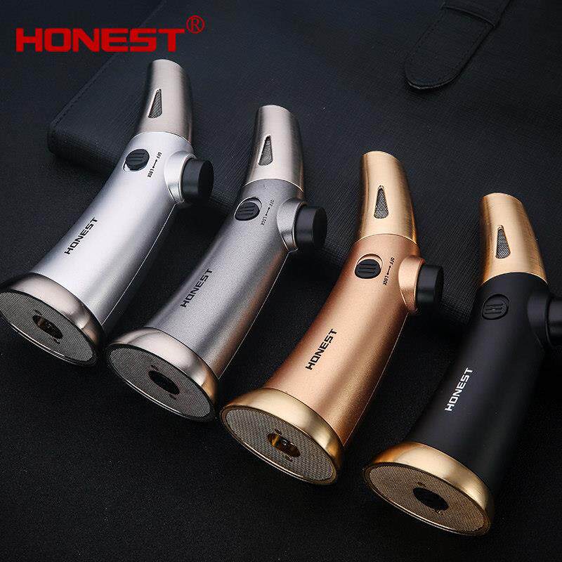 528全金属喷火枪雪茄打火机高温丁烷气喷枪蓝火定火焊枪