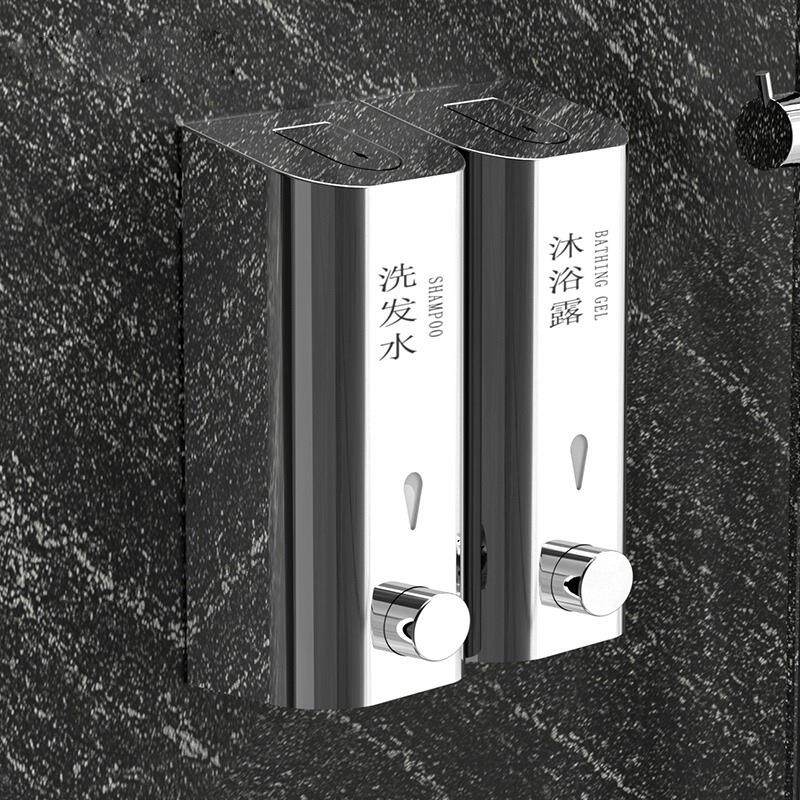 酒店家用浴室不锈钢壁挂式手动双头沐浴露瓶子给皂液器洗手液器