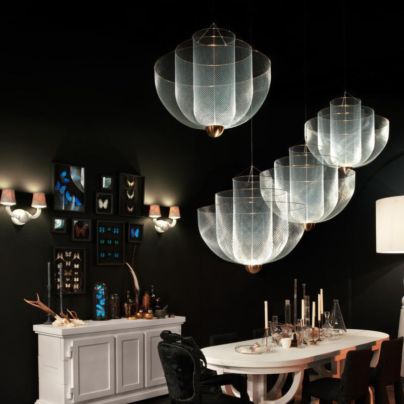 设计师创意个性简约圆形网状金属造型酒吧咖啡厅酒店餐厅客厅吊灯