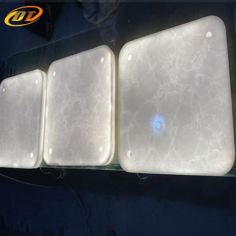 云母石层板 亚克力云石隔板透光石灯箱发光灯罩透光玉石人造玉石