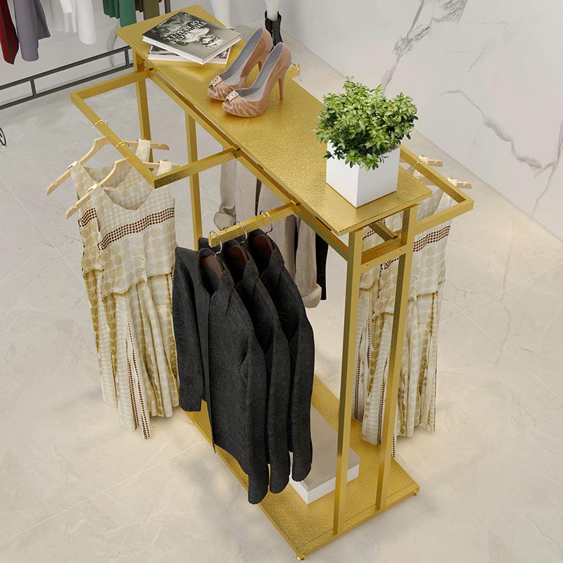 服装展示架落地式衣服挂衣杆女装中岛正挂架童装侧挂铁艺中间货架
